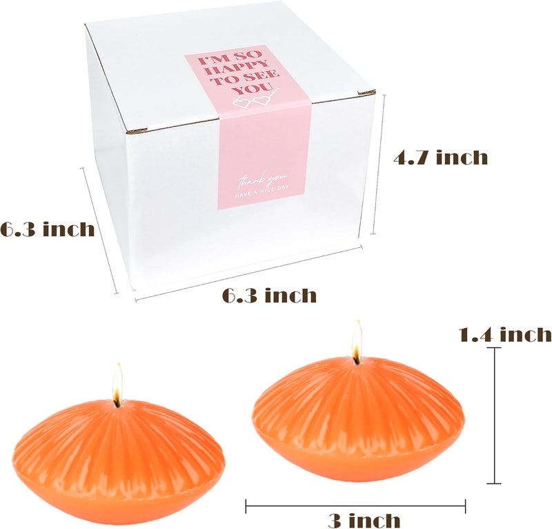 LPUSA 10 Hour Orange Floating Candles Large 3"，Unscented Romantic Tealight Ribbed Candles for Cylinder Vases，Centerpieces at Wedding, Party, Pool, Holidays, Set of 12 - Image 5